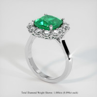 3.04 Ct. Emerald Ring, 18K White Gold 2