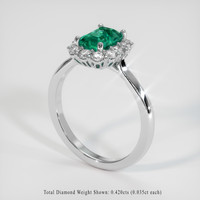 1.11 Ct. Emerald Ring, 18K White Gold 2
