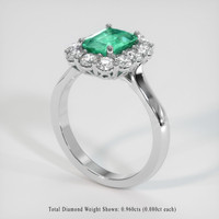 1.30 Ct. Emerald Ring, 18K White Gold 2