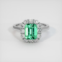 1.33 Ct. Emerald Ring, 18K White Gold 1