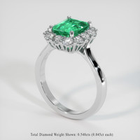 1.33 Ct. Emerald Ring, 18K White Gold 2