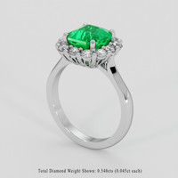 2.22 Ct. Emerald Ring, 18K White Gold 2