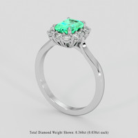 1.03 Ct. Emerald Ring, 18K White Gold 2
