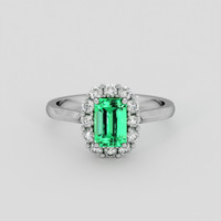 1.49 Ct. Emerald Ring, 18K White Gold 1