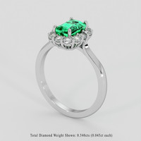 1.49 Ct. Emerald Ring, 18K White Gold 2