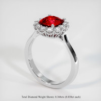 1.50 Ct. Ruby Ring, 18K White Gold 2