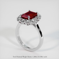 3.03 Ct. Ruby Ring, 18K White Gold 2
