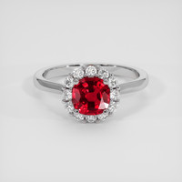 1.07 Ct. Ruby Ring, 18K White Gold 1