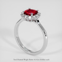 1.07 Ct. Ruby Ring, 18K White Gold 2