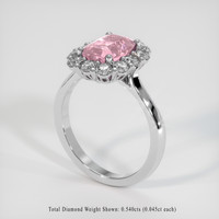 2.15 Ct. Pink Sapphire Ring, 18K White Gold 2