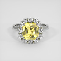 4.66 Ct. Yellow Sapphire Ring, 18K White Gold 1