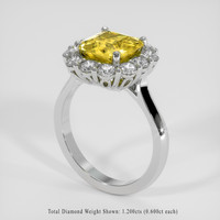 4.66 Ct. Yellow Sapphire Ring, 18K White Gold 2
