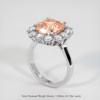 7.31 Ct. Padparadscha Sapphire Ring, 18K White Gold 2