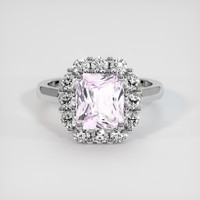 3.02 Ct. Pink Sapphire Ring, 18K White Gold 1