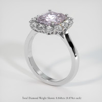 3.02 Ct. Pink Sapphire Ring, 18K White Gold 2
