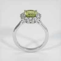 2.10 Ct. Yellowish Green Sapphire Ring, 18K White Gold 3