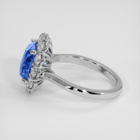 3.72 Ct. Blue Sapphire Ring, 18K White Gold 4
