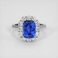 4.45 Ct. Blue Sapphire Ring, 18K White Gold 1