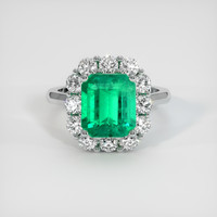 3.35 Ct. Emerald Ring, 18K White Gold 1