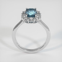 2.01 Ct. Greenish Blue Sapphire Ring, 18K White Gold 3
