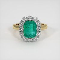 2.72 Ct. Emerald Ring, 18K White & Yellow 1