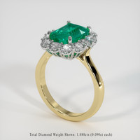 2.72 Ct. Emerald Ring, 18K White & Yellow 2