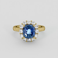 3.99 Ct. Blue Sapphire Ring, 10K Yellow Gold 1