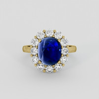 4.55 Ct. Blue Sapphire Ring, 14K Yellow Gold 1