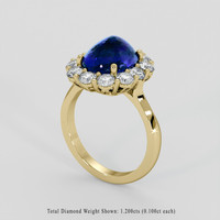 4.55 Ct. Blue Sapphire Ring, 14K Yellow Gold 2