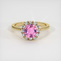 2.08 Ct. Pink Sapphire Ring, 14K Yellow Gold 1