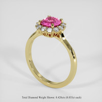 1.67 Ct. Pink Sapphire Ring, 14K Yellow Gold 2