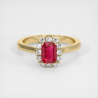 1.32 Ct. Ruby Ring, 14K Yellow Gold 1