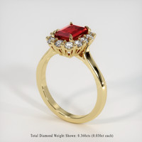 0.95 Ct. Ruby Ring, 14K Yellow Gold 2