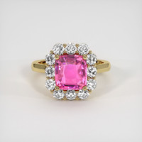 2.07 Ct. Pink Sapphire Ring, 14K Yellow Gold 1