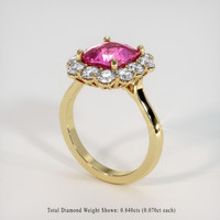 2.07 Ct. Pink Sapphire Ring, 14K Yellow Gold 2