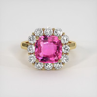 3.03 Ct. Purplish Pink Sapphire Ring, 14K Yellow Gold 1