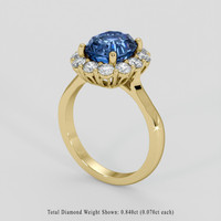3.99 Ct. Blue Sapphire Ring, 14K Yellow Gold 2