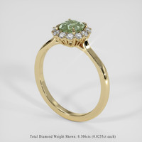 1.34 Ct. Green Sapphire Ring, 14K Yellow Gold 2