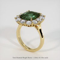 3.65 Ct. Bluish Green Sapphire Ring, 14K Yellow Gold 2
