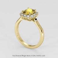 1.34 Ct. Yellow Sapphire Ring, 14K Yellow Gold 2