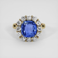 4.69 Ct. Blue Sapphire Ring, 18K Yellow Gold 1
