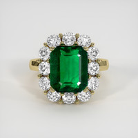 4.95 Ct. Emerald Ring, 18K Yellow Gold 1
