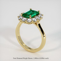 1.85 Ct. Emerald Ring, 18K Yellow Gold 2