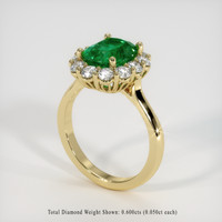 2.03 Ct. Emerald Ring, 18K Yellow Gold 2