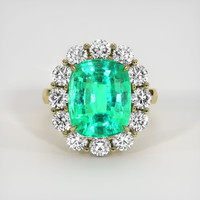 5.86 Ct. Emerald Ring, 18K Yellow Gold 1