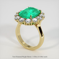 5.86 Ct. Emerald Ring, 18K Yellow Gold 2