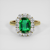 2.77 Ct. Emerald Ring, 18K Yellow Gold 1