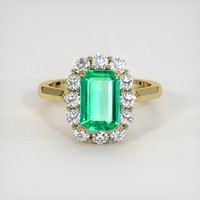 1.63 Ct. Emerald Ring, 18K Yellow Gold 1