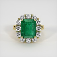 3.59 Ct. Emerald Ring, 18K Yellow Gold 1