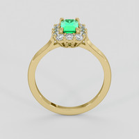 0.70 Ct. Emerald Ring, 18K Yellow Gold 3